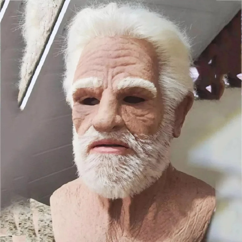 Cosplay Anime White Hair - Хэллоуин Белые Волосы Дедушка Старик Голова
