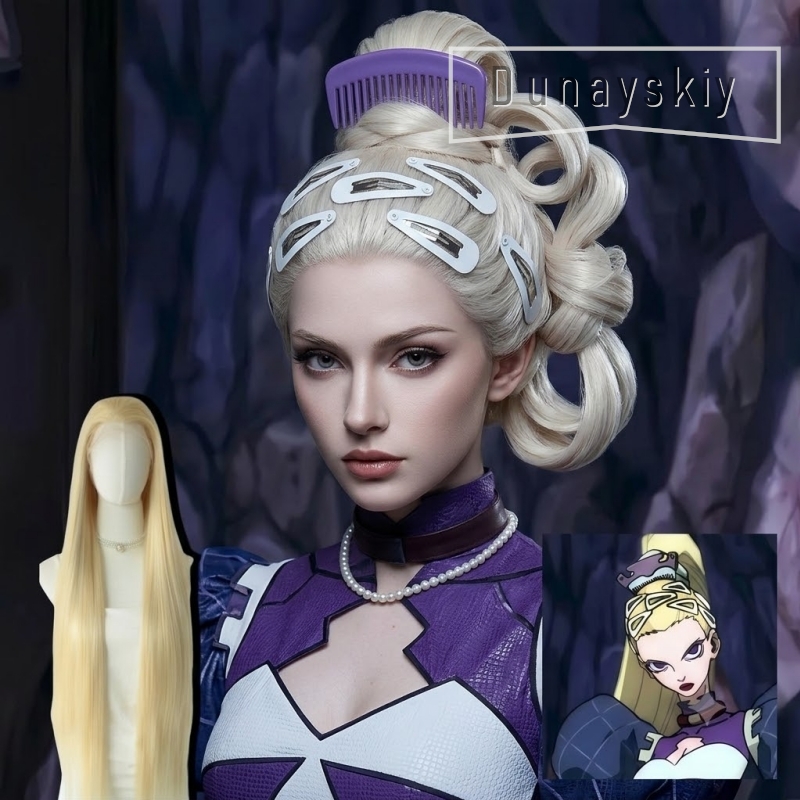 Cosplay Anime White Hair - Белые большие заколки для волос, парик