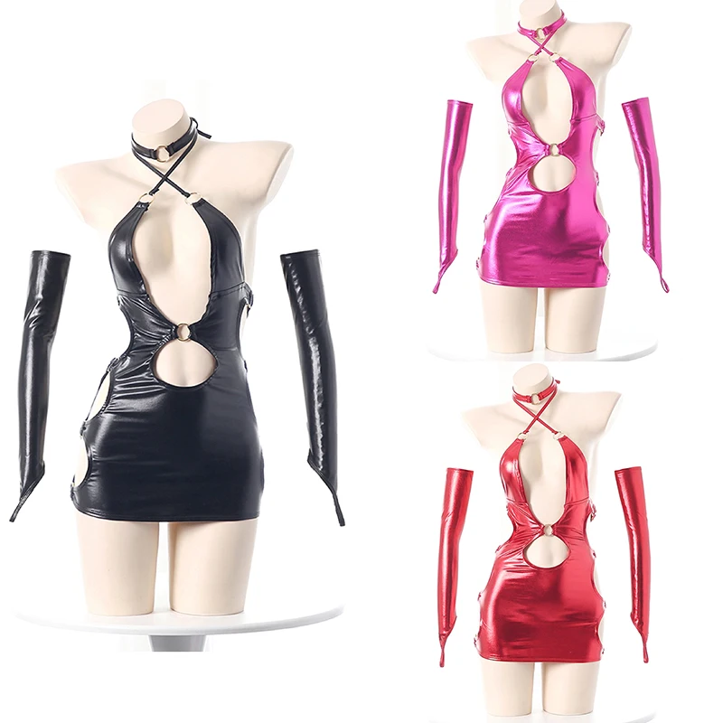 Anime Cosplay Outfit Girl - Кожаное платье в стиле аниме для