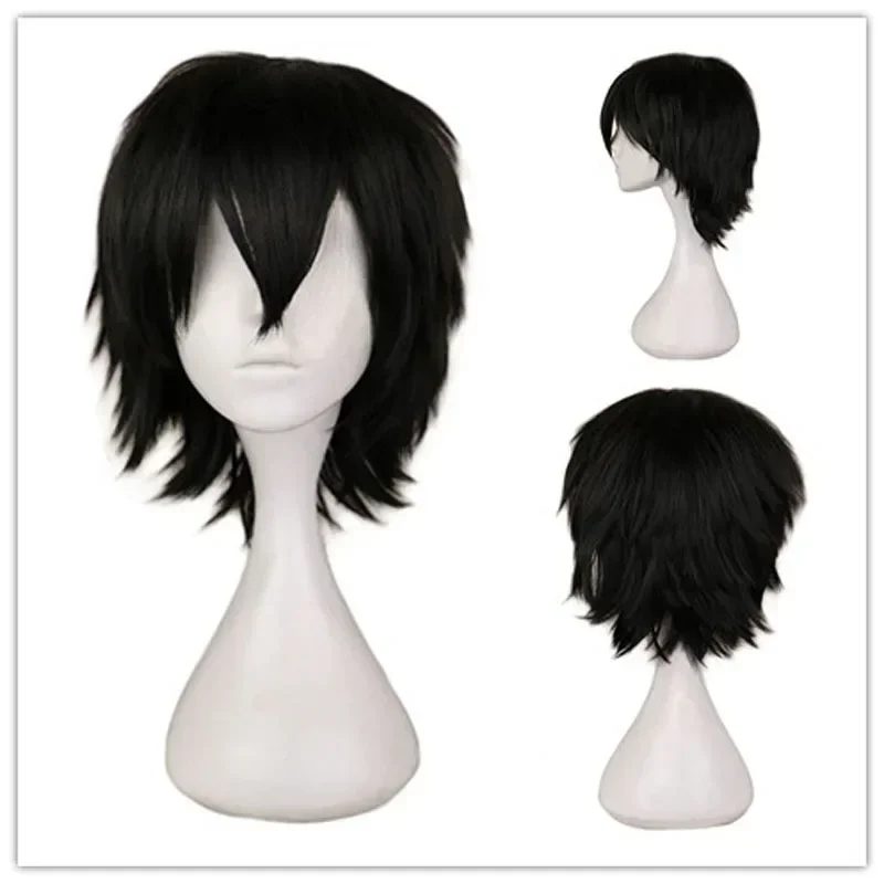 Cosplay Anime White Hair - Мужской парик QQXCAIW, черный, белый, фиолетовый,