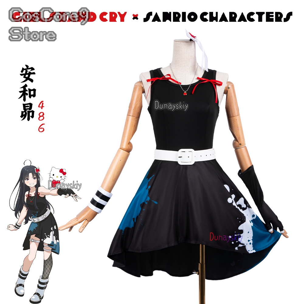 Anime Cosplay Girl With Black Hair - Subaru Awa Косплей 코스프레 Черное платье
