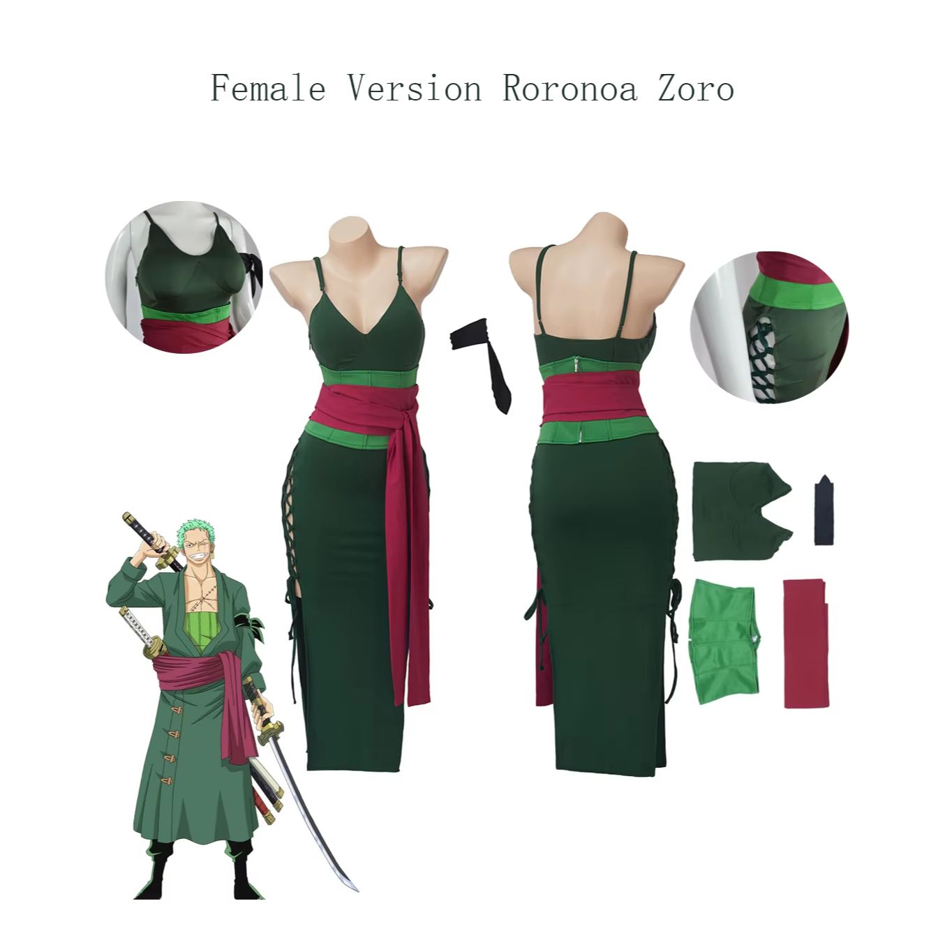 Cosplay Anime Zoro - Костюм для косплея Ророноа Зоро для