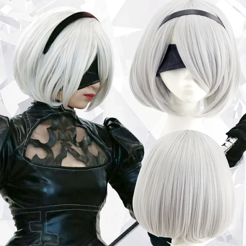 Anime Cosplay Zero Two - Парик NieR: Automata 2B 9S из