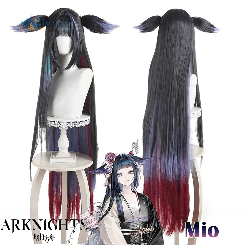 Anime Cosplay Girl With Black Hair - Парик для косплея Arknights Mio, черные,