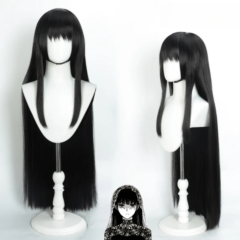 Anime Cosplay Girl With Black Hair - qq28LQOsaragi парик готический Таро аниме SAKAMOTO