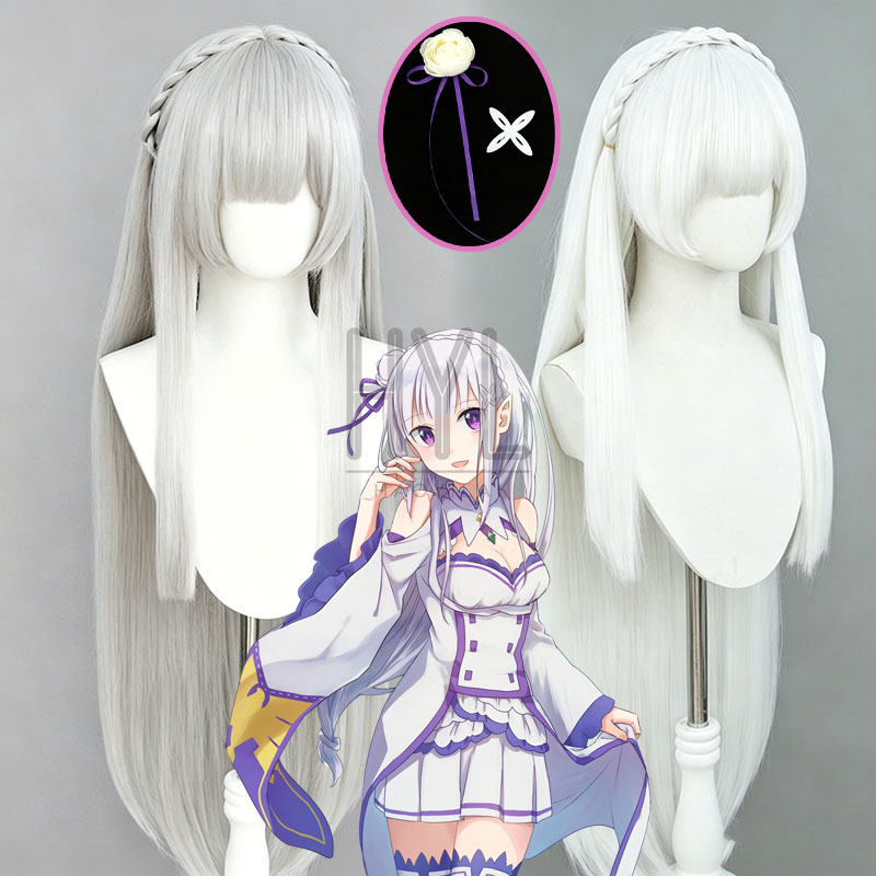 Парик для косплея Эмилии из ан – обзор и цена Cosplay Anime White Hair