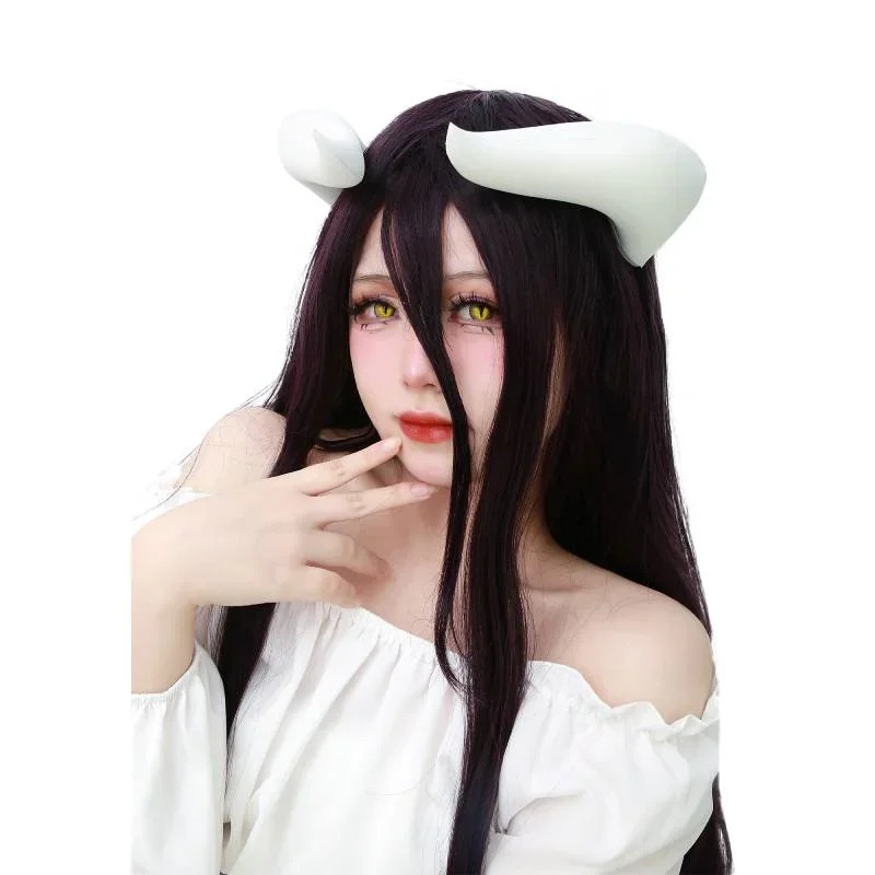 2026 белые рога с зажимами для – обзор и цена Anime Cosplay Albedo